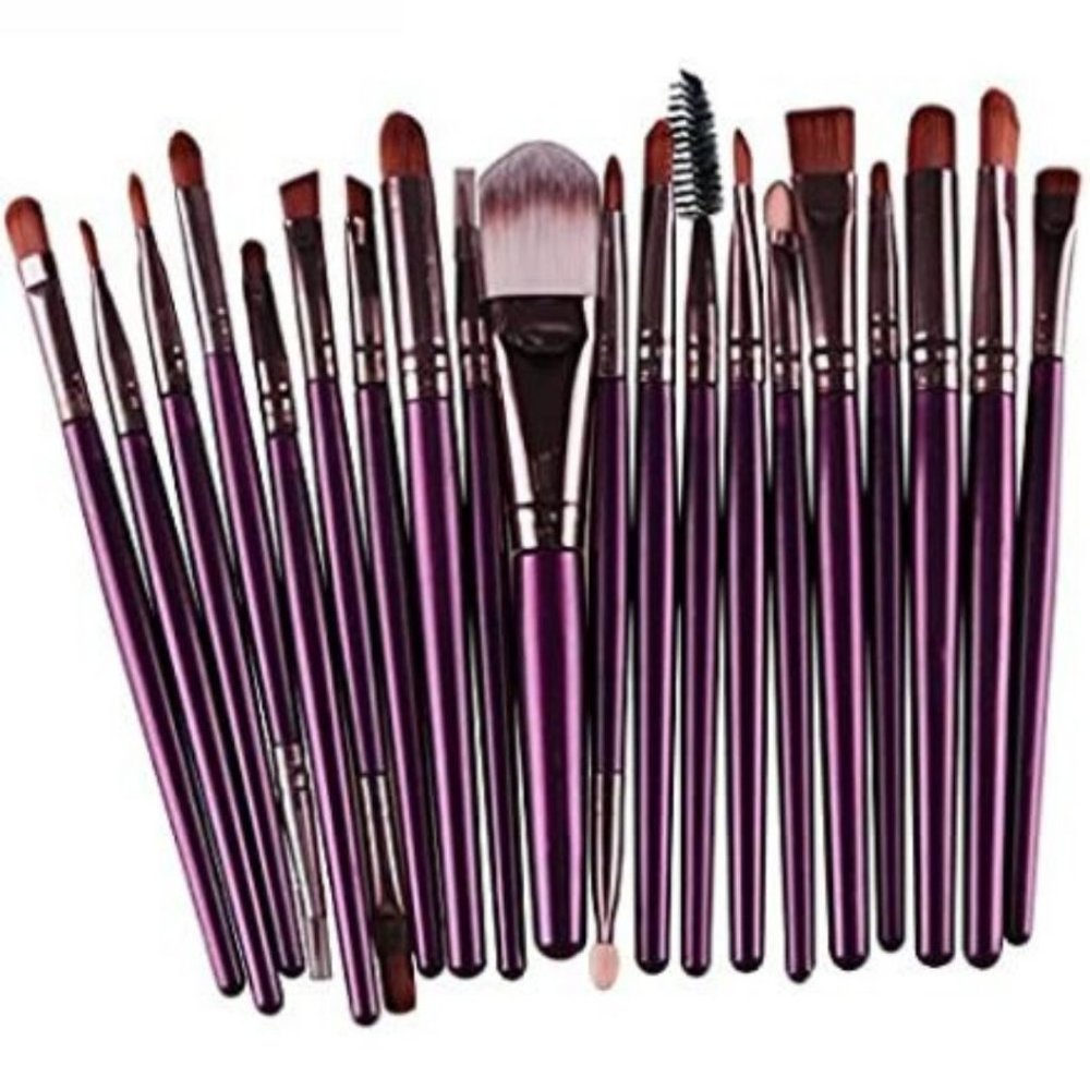 New 20pcs Professional Makeup Brush Set Purple